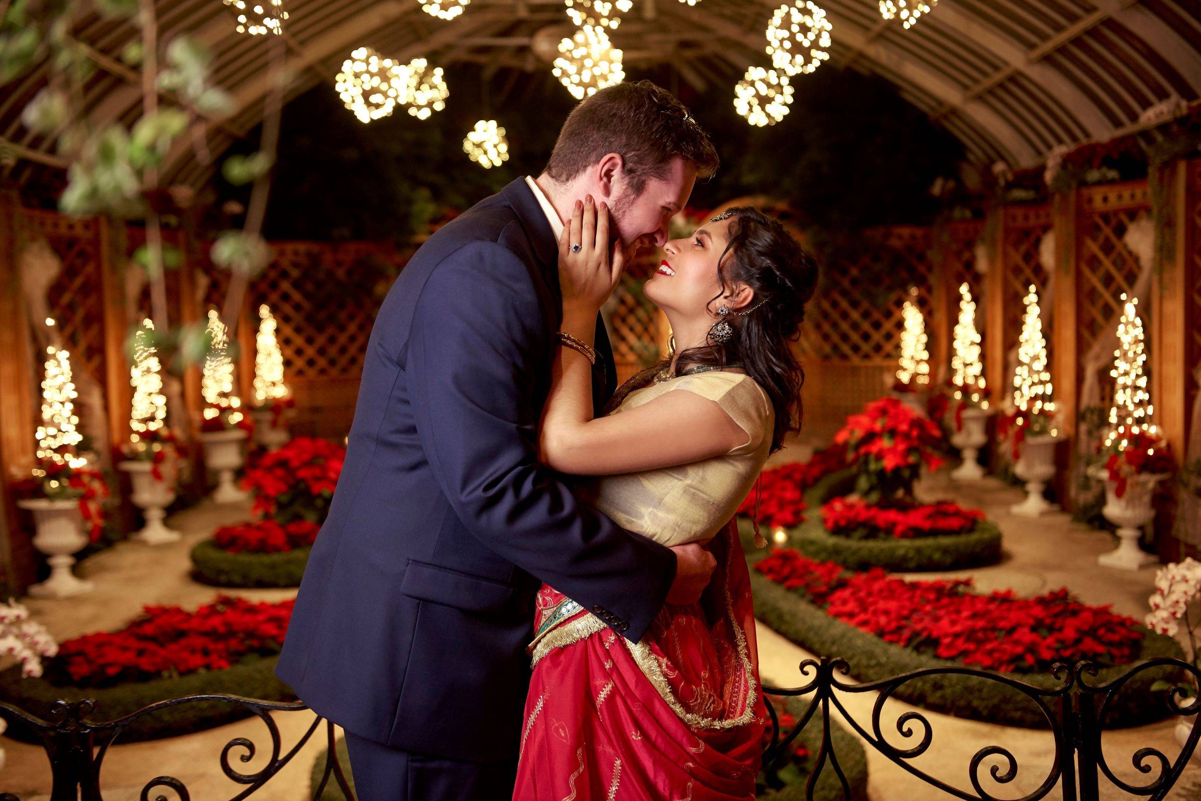 Henne Engagement Ring Couple Daniel & Praneeta Share a Kiss