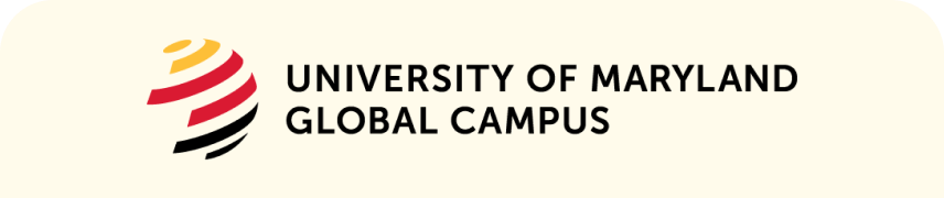 University of Maryland Global Campus logo with stylized globe design.