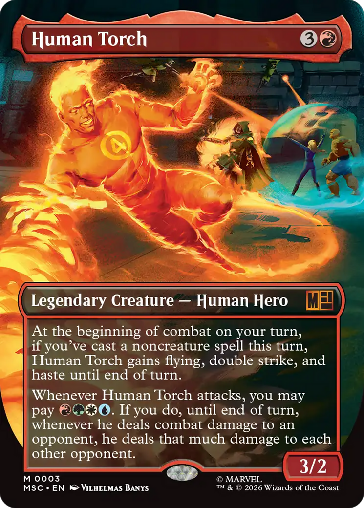 The Human Torch mtg Marvel crossover card.