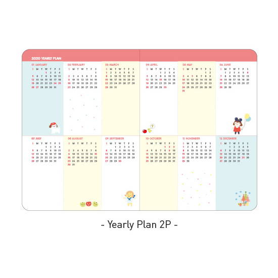 Yearly plan - Ardium 2020 Hello little coco dated monthly diary planner