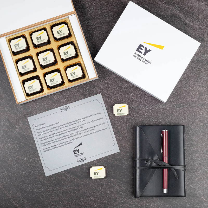 9-piece custom logo corporate chocolate gift box
