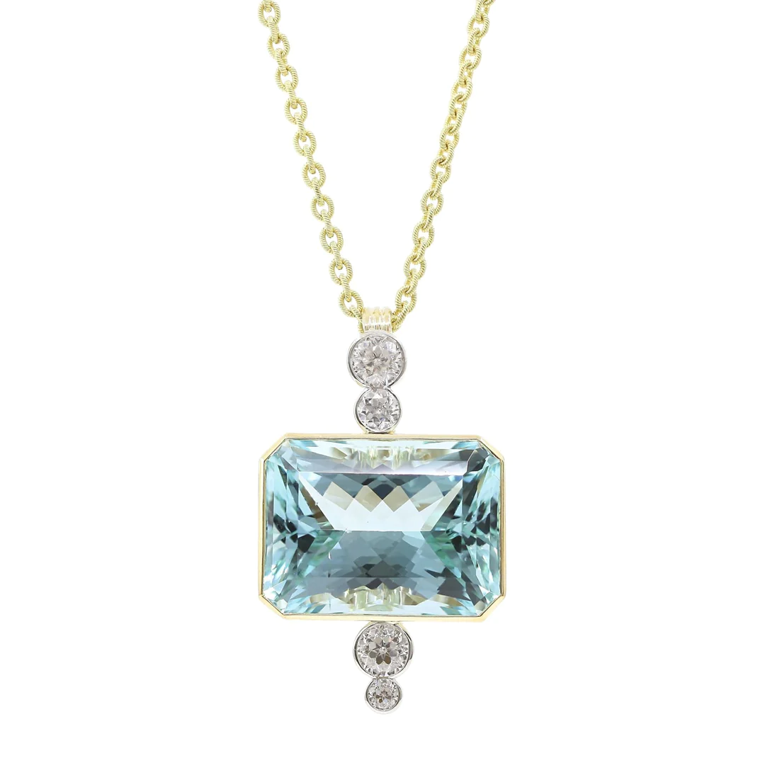 Jon Anderson aquamarine and diamond statement pendant