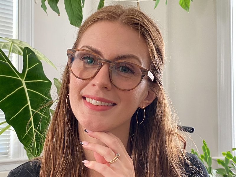Cheer rose wooden lightweight eyeglasses for all-day wear and comfort