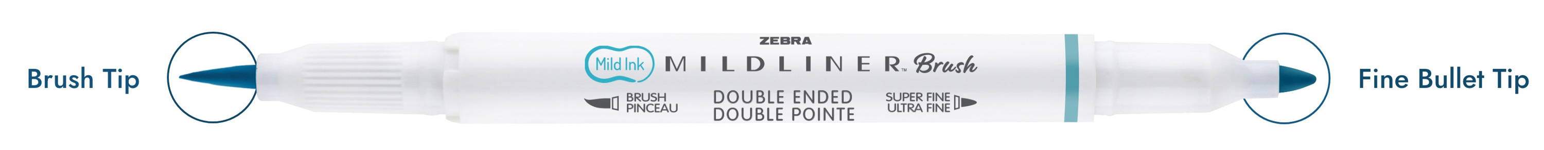 Zebra Pen Mildliner Double Ended Highlighter - Fine, Bold Marker Point -  Bullet, Chisel Marker Point Style - Mild Lavender, Mild Spring Green, Mild