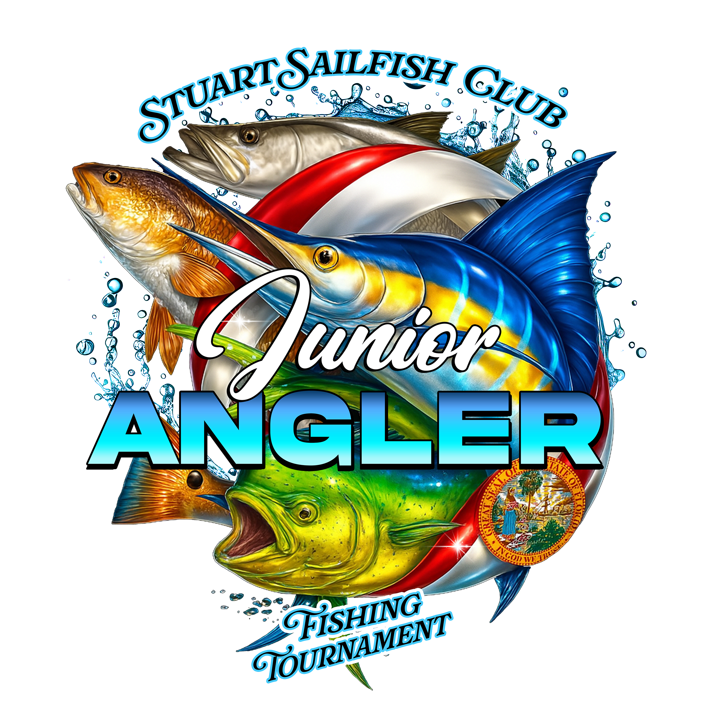 stuart sailfish club junior angler t-shirt design for fishing tournament by rebrox