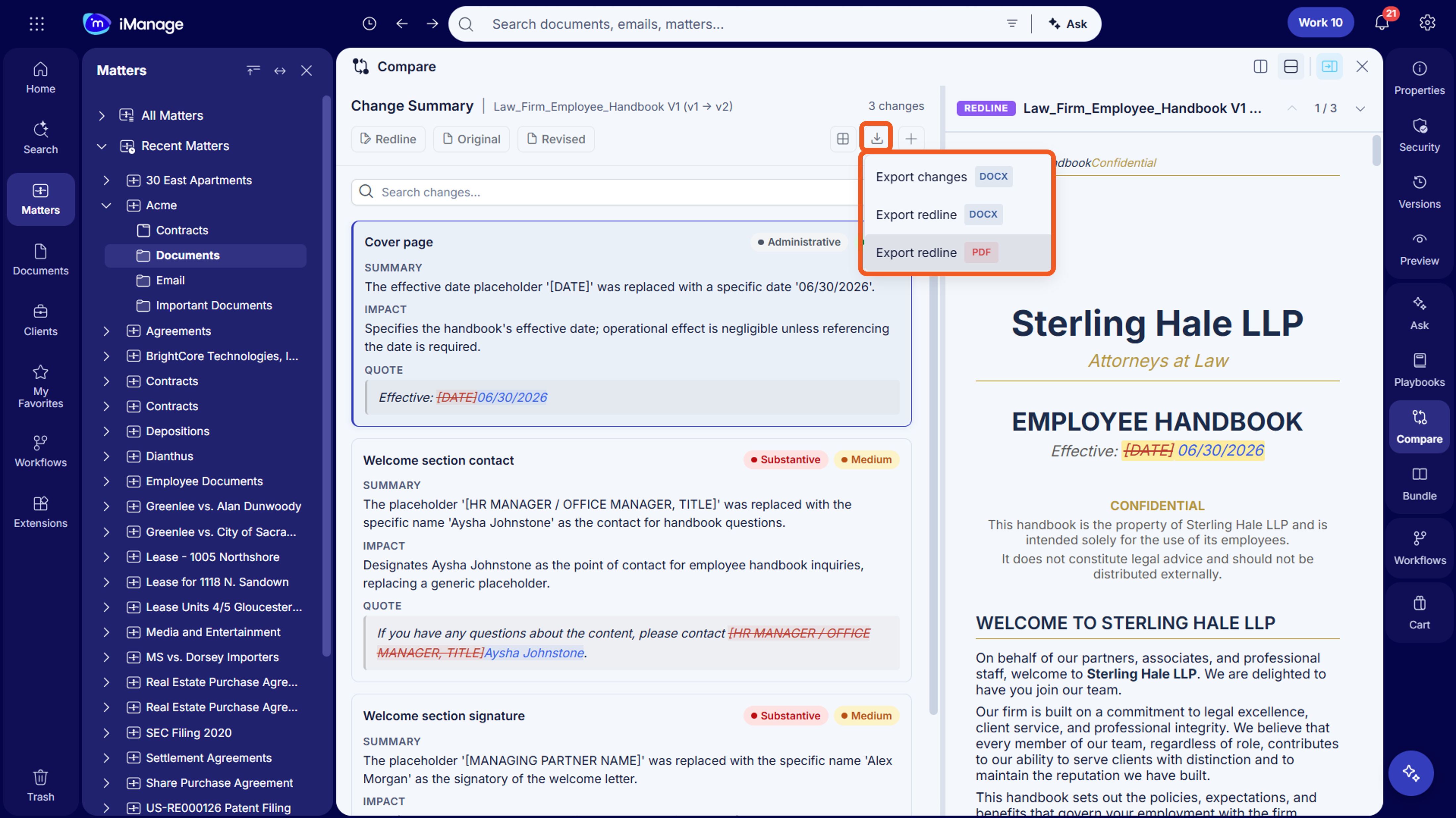Screenshot of an employee handbook on a digital platform.