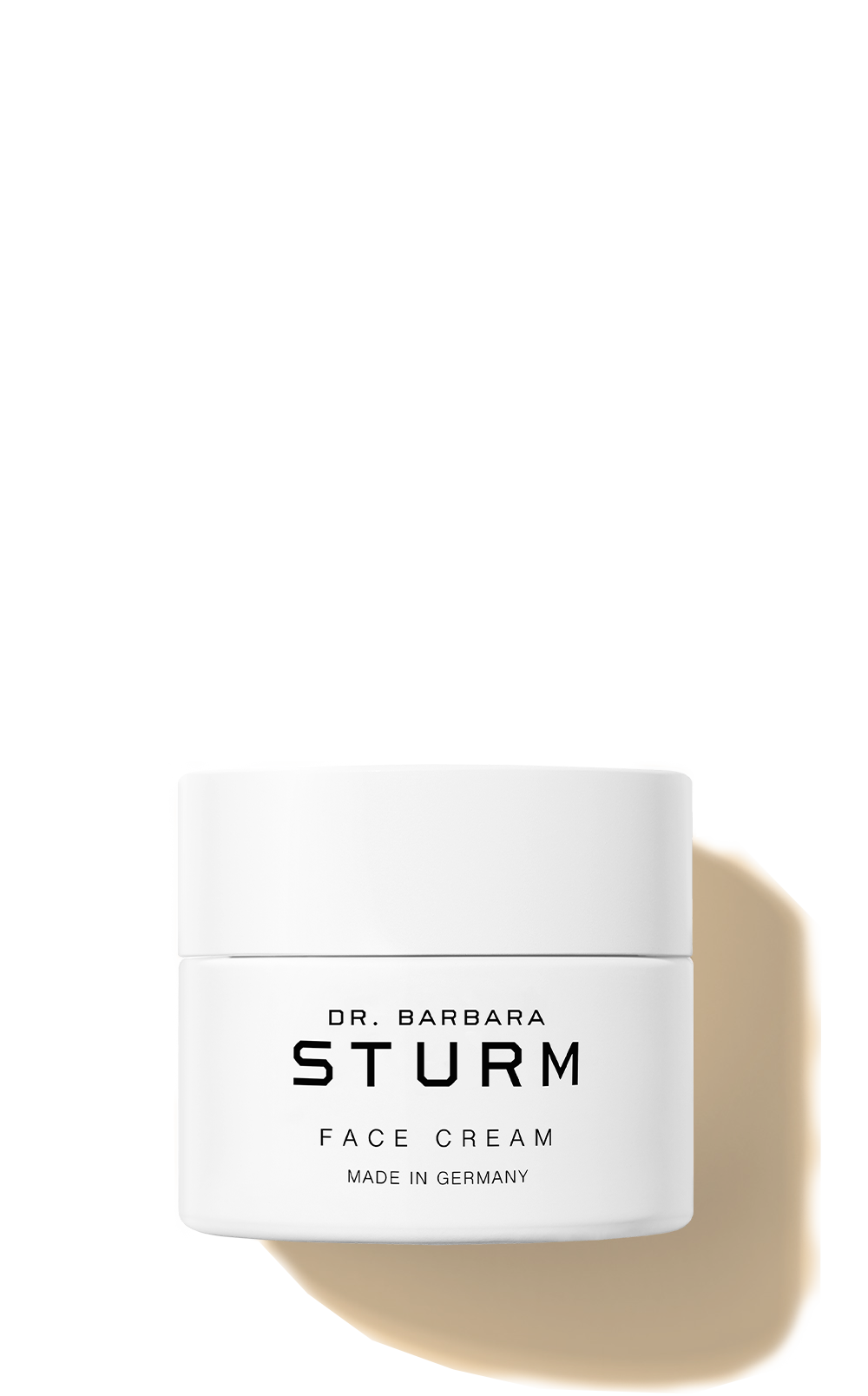 White jar of Dr. Barbara Sturm face cream, labeled 