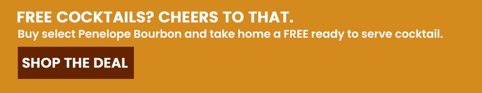 Free cocktails offer with a call to shop the deal.