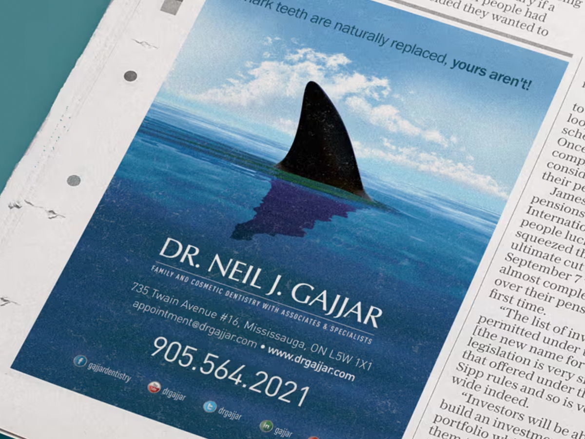 Dentist newspaper ad design for dental practice – New Era Print Solutions