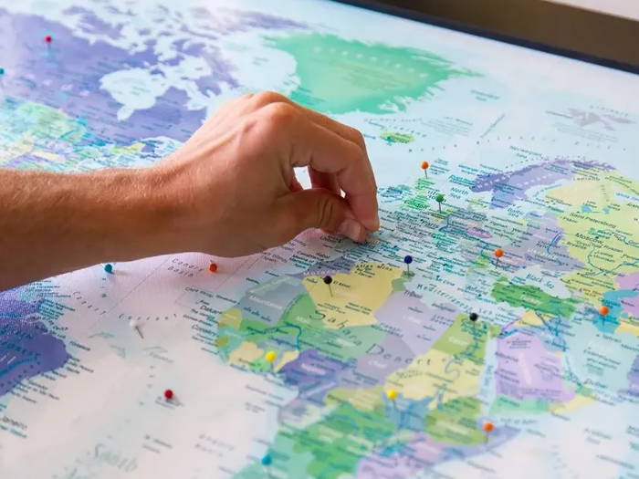 world push pin travel map