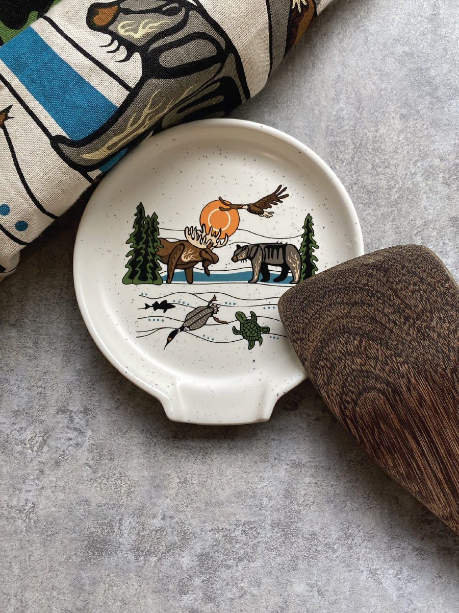All My Relatives (Indinawemaaganidag) Spoon Rest by Storm Angeconeb, Lac Seul First Nation, Ojibwe