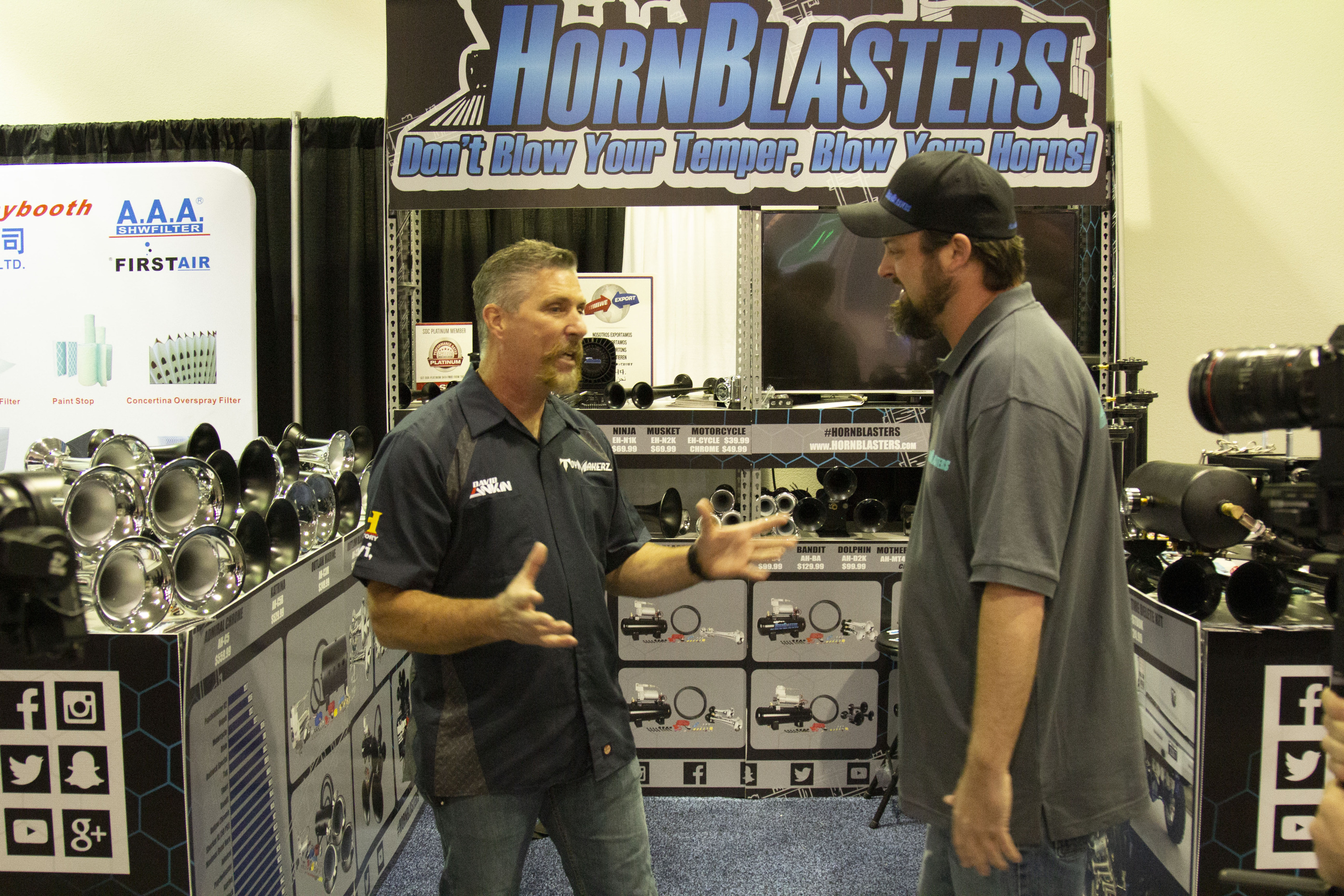 HornBlasters Sema Booth Celebrity David from Toy Makerz