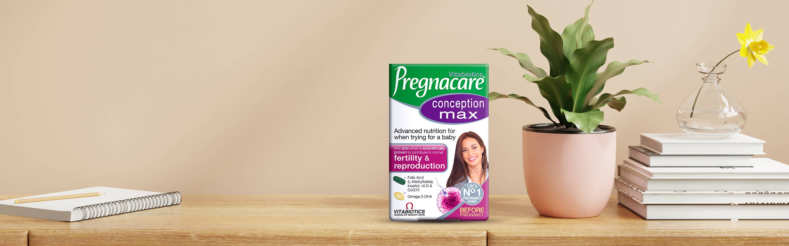  Pregnacare Conception Max is our ultimate ‘before pregnancy’ supplement which includes L-Methylfolate, an advanced form of folic acid, and a high purity Omega-3 capsule. No drugs, no hormones, just expert nutritional support when trying for a baby. 