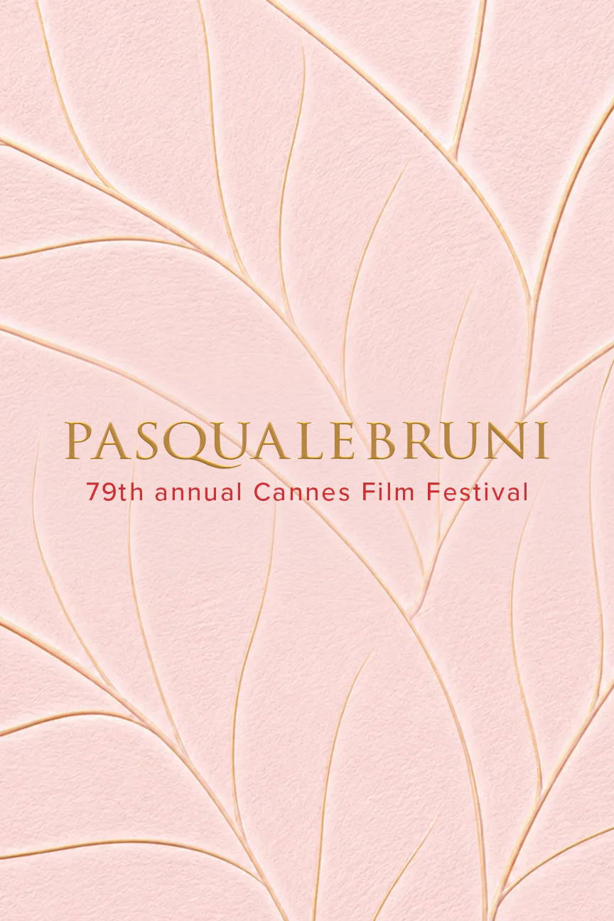 Pasquale Bruni, 79th annual Cannes Film Festival, leaf pattern background.