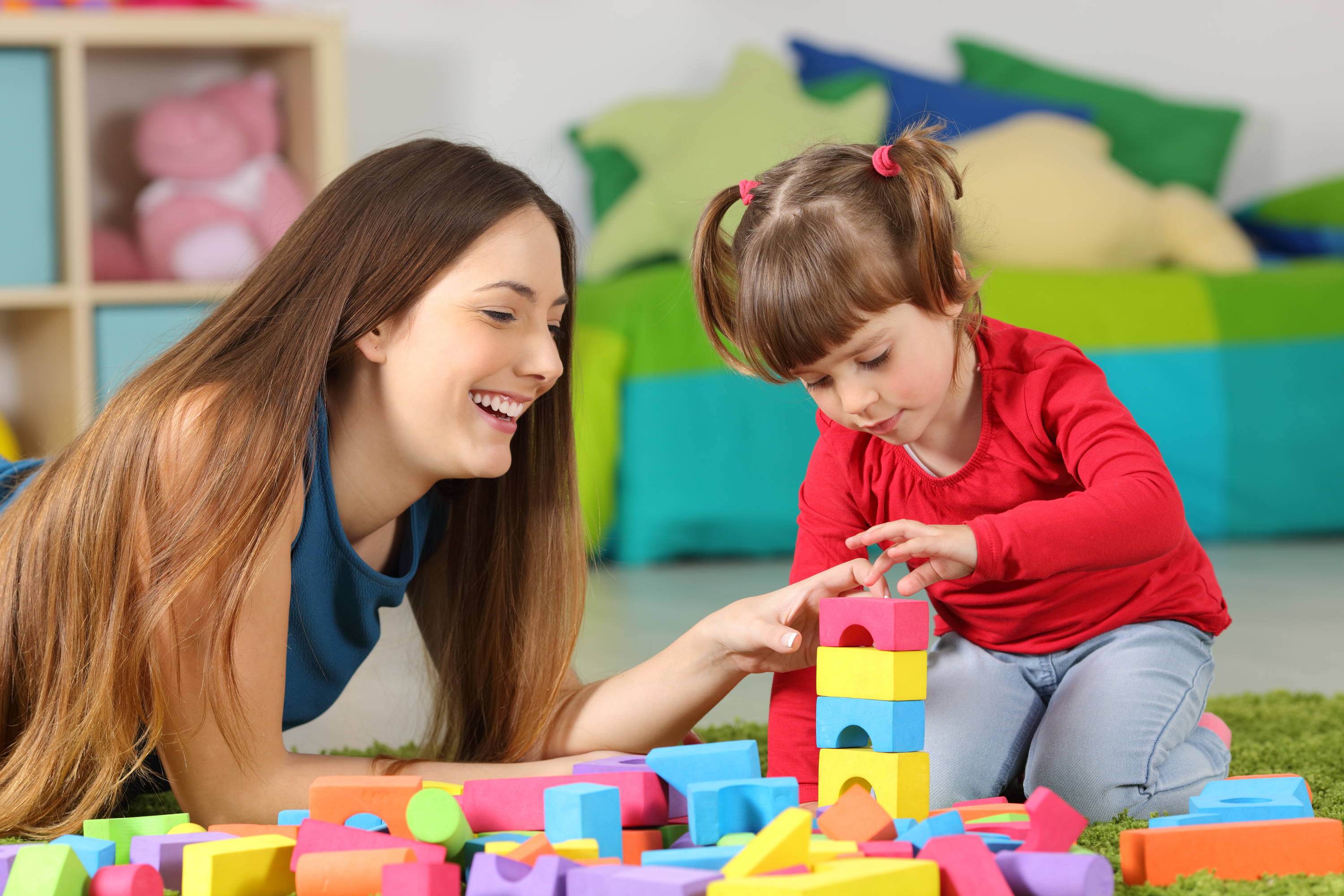 Happy girl, Playing with Blocks, Sensory Kids, Happy Family