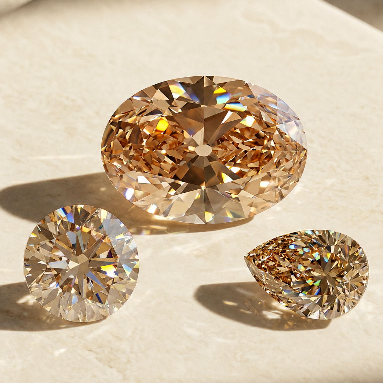 Lab grown champagne diamonds