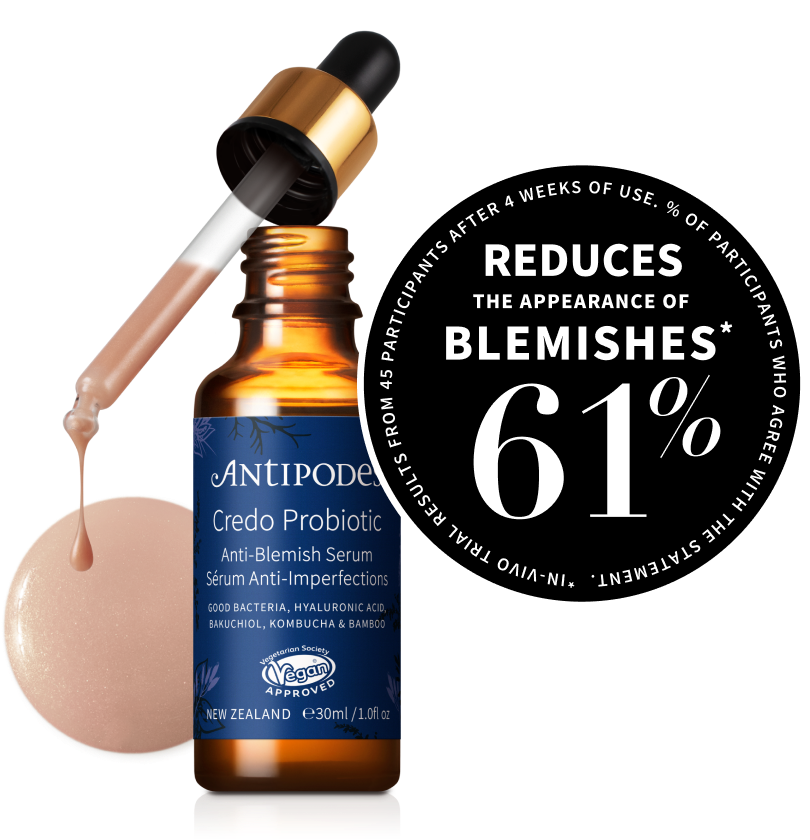 Credo serum reduces the appearance of blemishes by 61%.