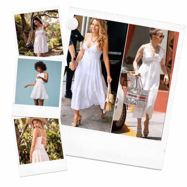 trixxi collage of todays summer mood: perfect summer day white outfit inspirations.