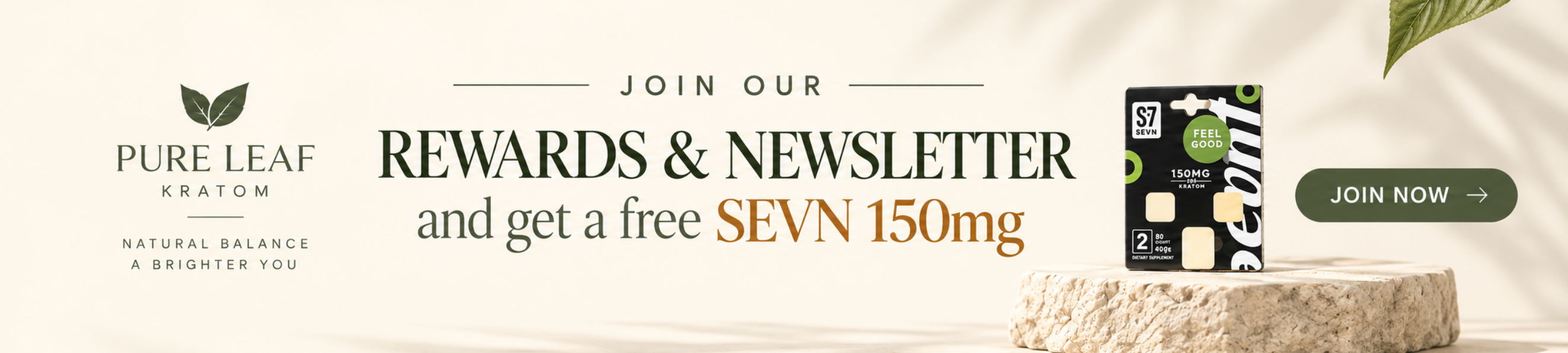 Promotional banner for rewards program and free gift offer.