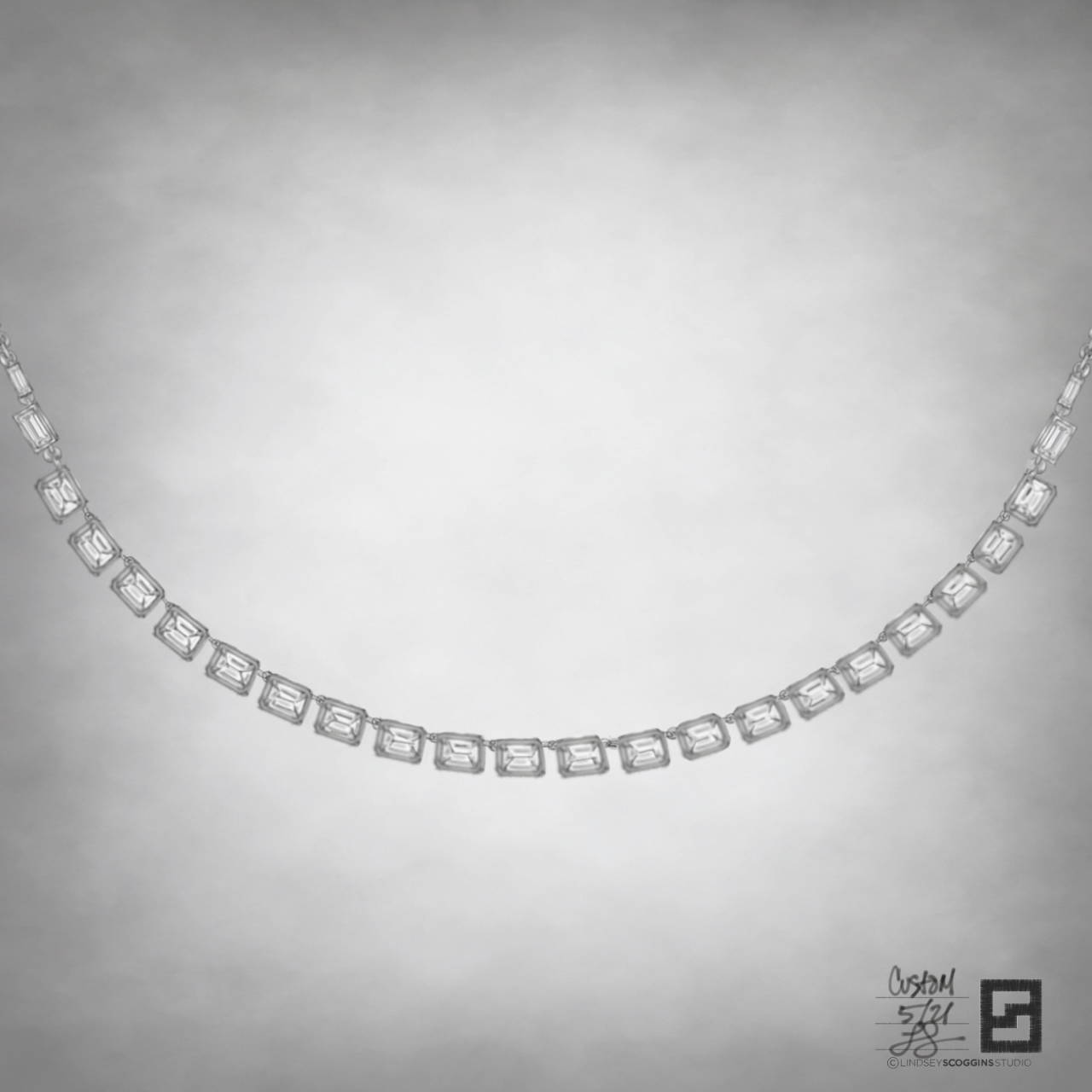 diamond tennis necklace design