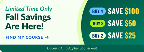 Limited time fall savings with discounts on courses.