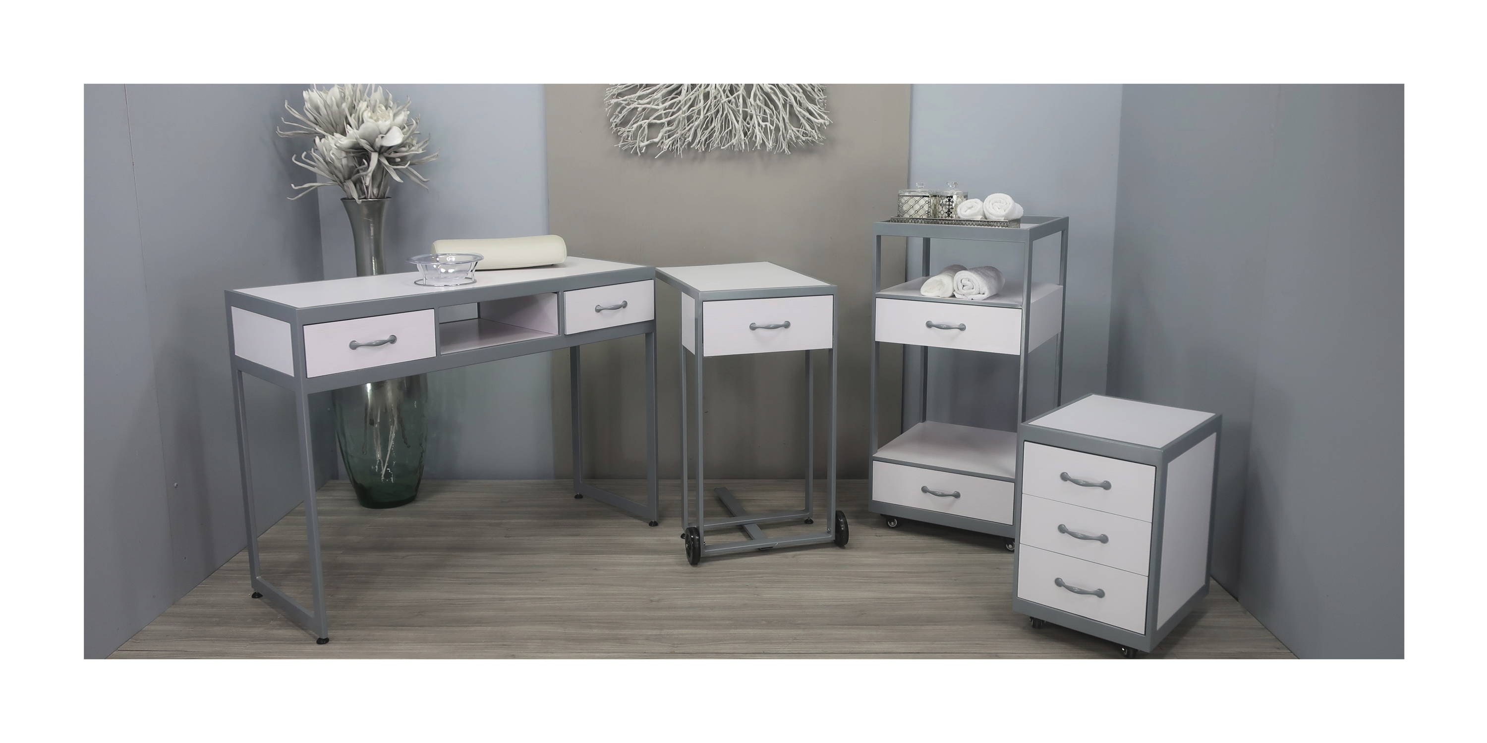 Elora Salon and Spa Furniture Collection in White by Belava 