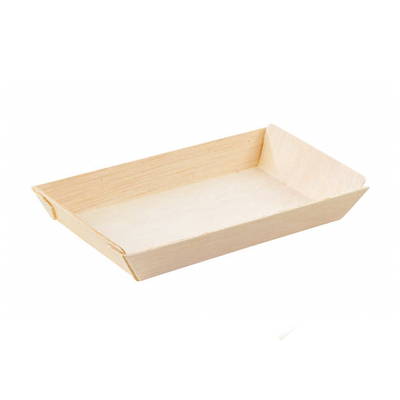 A rectangular wood mini dish