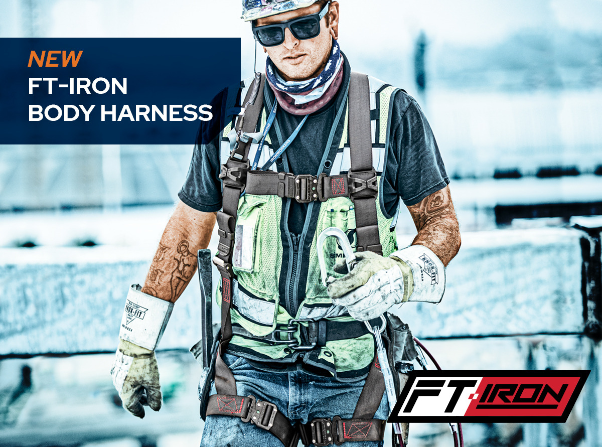 Ironworker wearing FT-Iron harness
