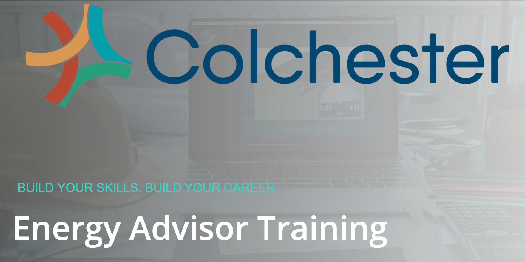 Colchester logo with text “Energy Advisor Training” below it.