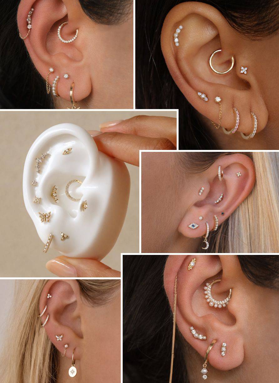 Stacked cartilage piercing coins for sell