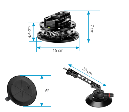  Proaim Ballpro Camera Suction Car Mount w Vibration Isolator for Gimbals 