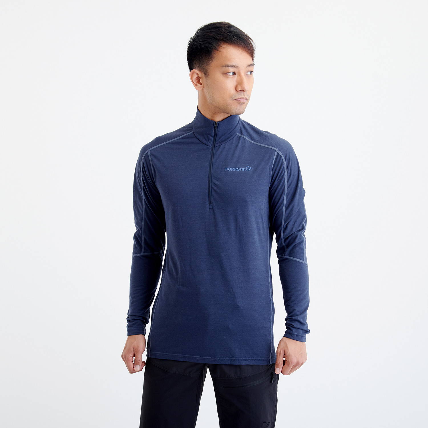 NORRONA（ノローナ）/イコライザー メリノジップネック/ネイビー/MENS