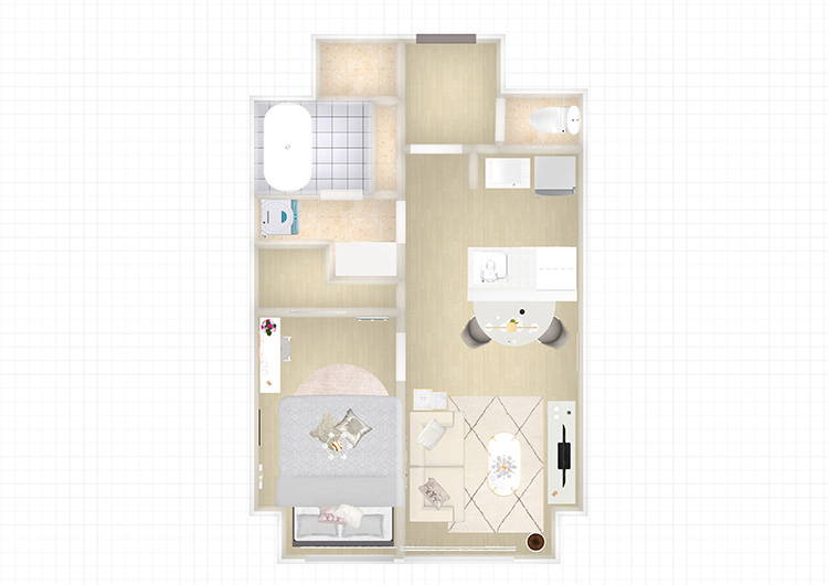 Couple elegant style floor plan