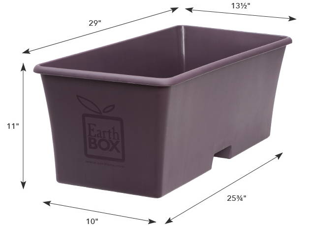 EarthBox Original container dimensions