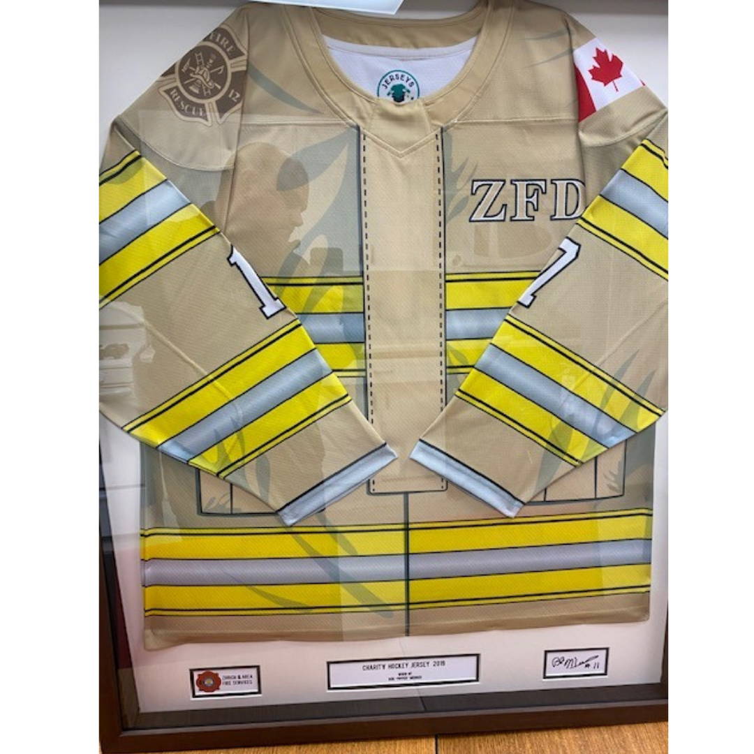 Custom Firefighter Polymesh Two Color Hockey Jersey W/ Number - PM2C 