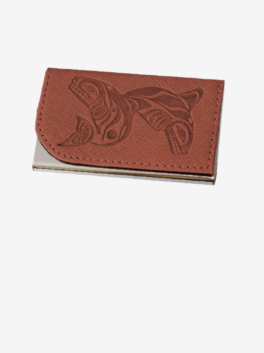 Whales (Brown) Cardholder by Paul Windsor