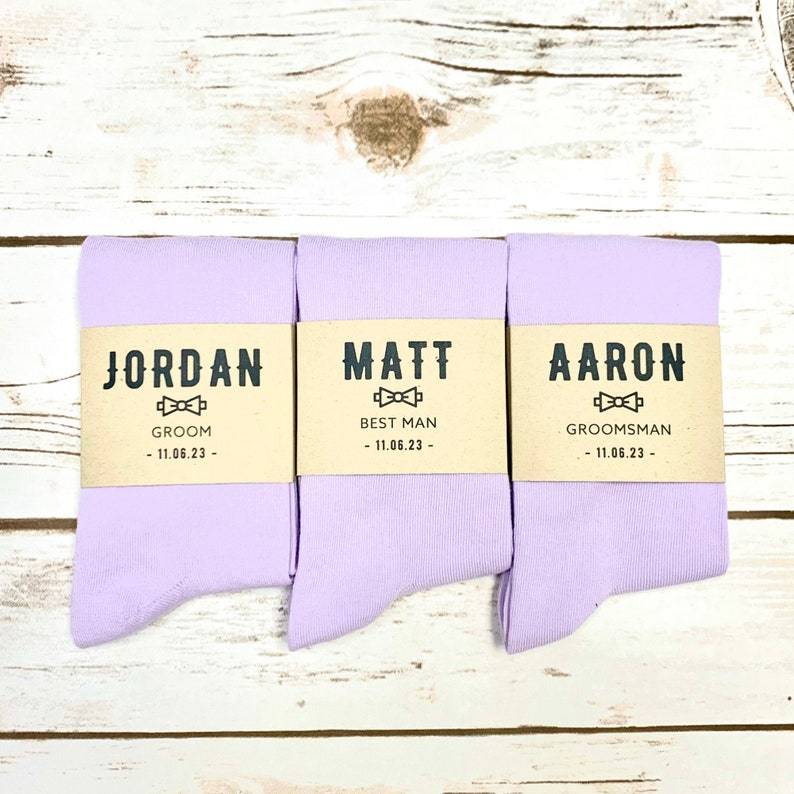 Lavender socks for wedding party