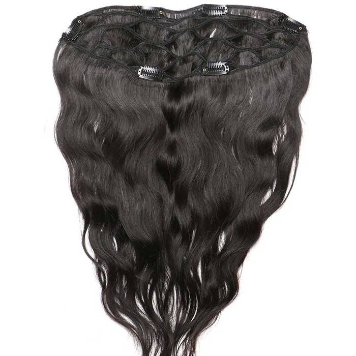 Wavy Clip in human hair extensions