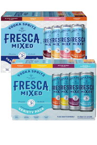 Fresca Mixed Vodka Spritz variety pack with colorful cans.