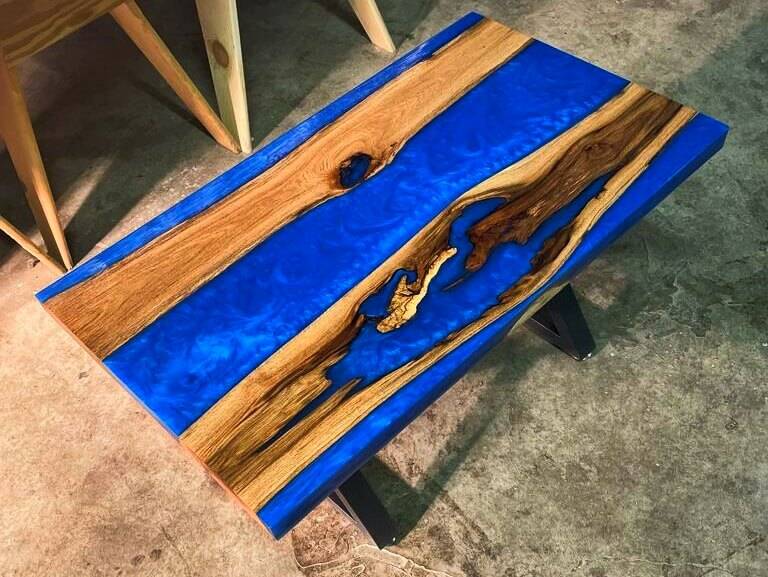 Special Ultra Clear Epoxy Table, Live Edge Epoxy Resin Table by