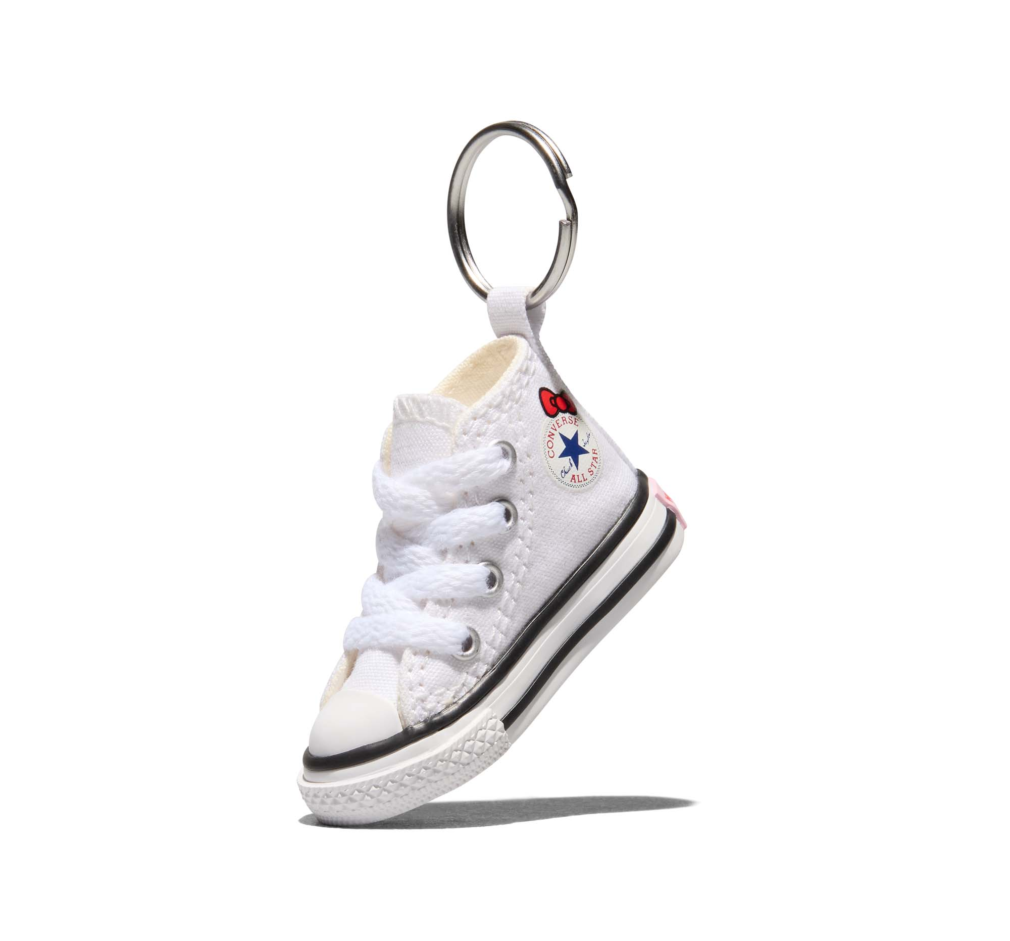 White mini Chuck Taylor Converse Keychain
