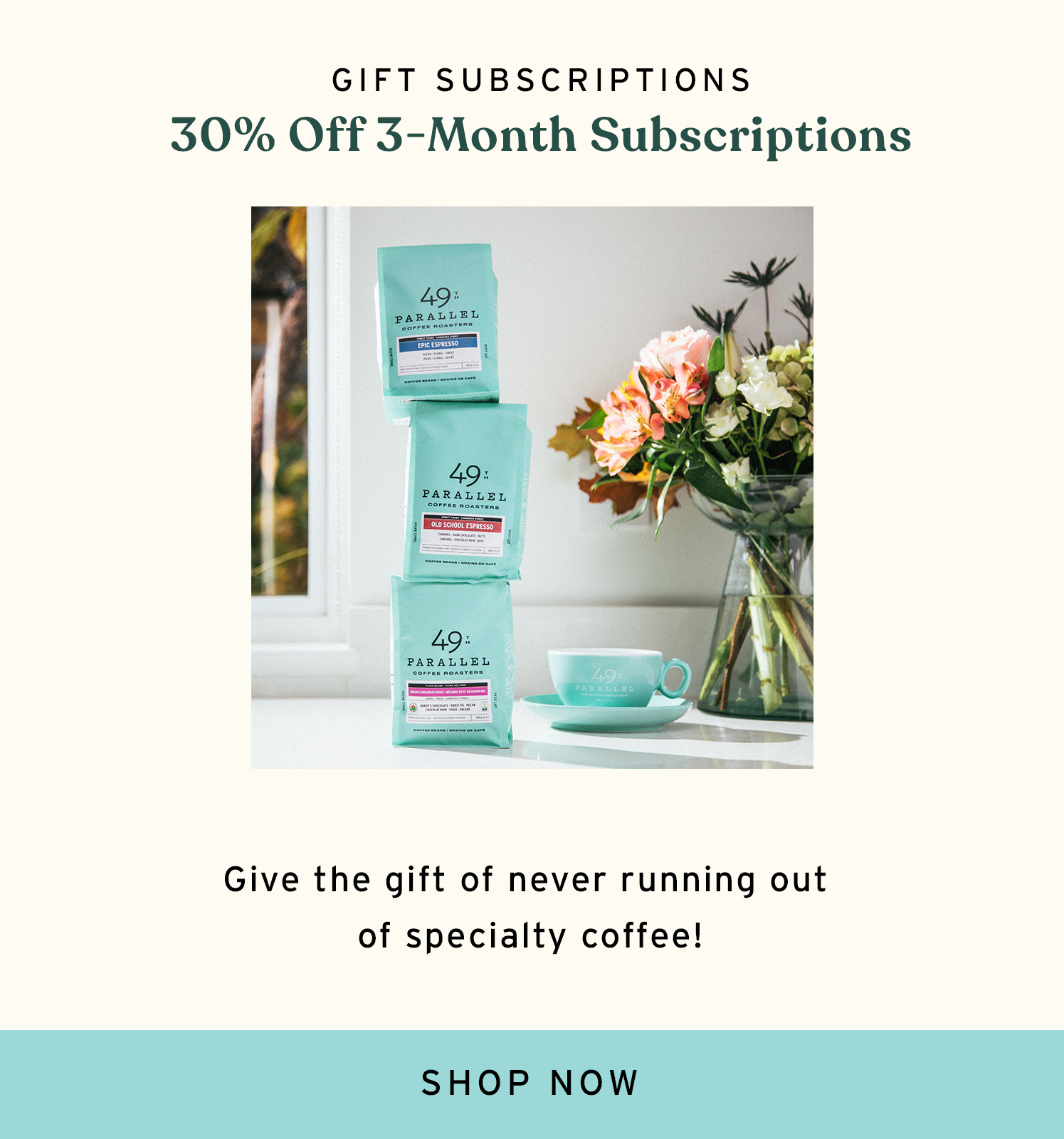 49th Parallel Coffee Roasters - 30% Off 3-Month Subscription