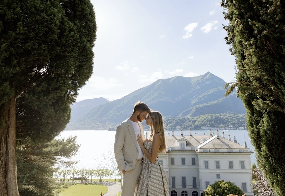 engaged couple, bellagio, lake como, italy
