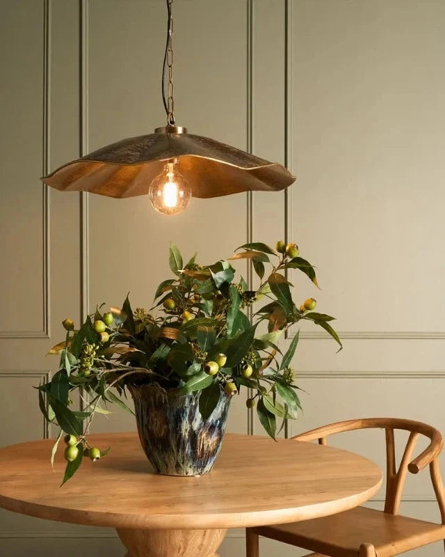 Hammered Antique Brass Pendant