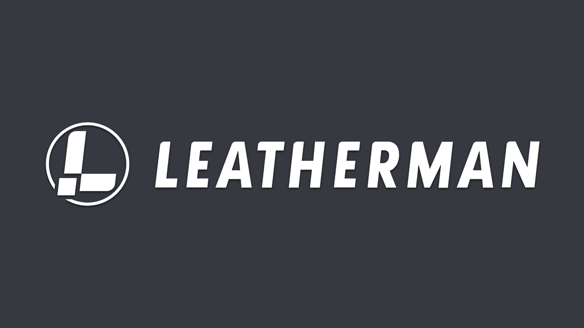 Leatherman logo on a dark background.
