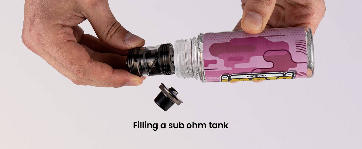 Image showing a sub-ohm tank refilling.