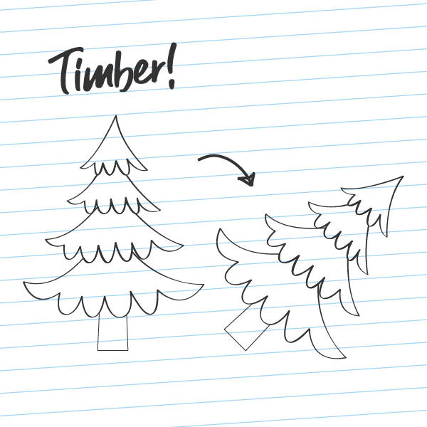 Drawing of a Christmas tree.