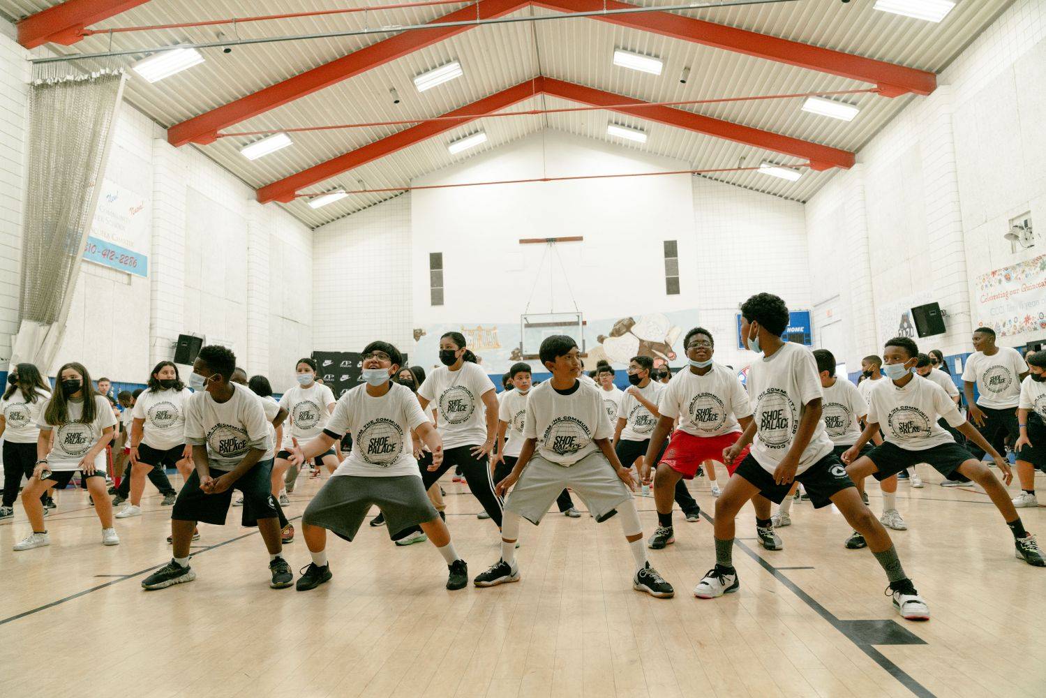 kids practicing defense