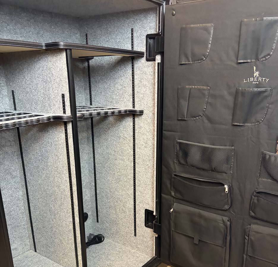 LIBERTY FATBOY JR XL gun safe exterior with sale price tag on door - SES spring cleaning sale