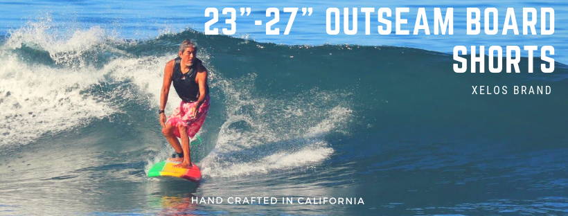 California USA Made Extra Long Swim Board Shorts 22, 23, 24, 25